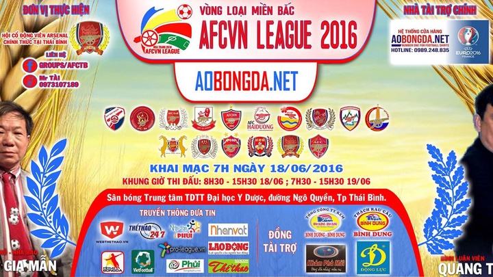AFCVN LEAGUE 2016 – Vòng loại miền Bắc cup AOBONGDA.NET: Giới thiệu các nhà tài trợ